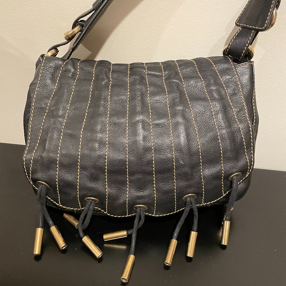 Donna Karan Collection Small Black Shoulder Evening Bag